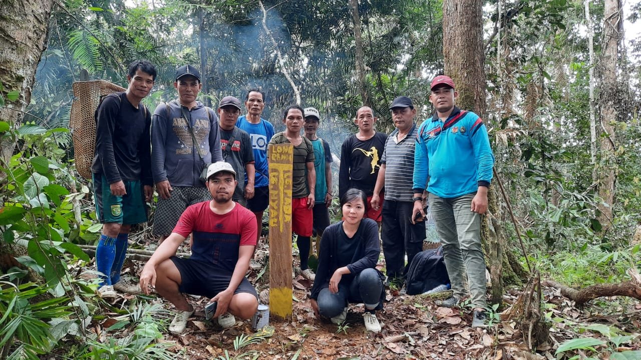 Pemasangan Pilar Batas Tiga Desa di Kecamatan Sei Tubu 2020